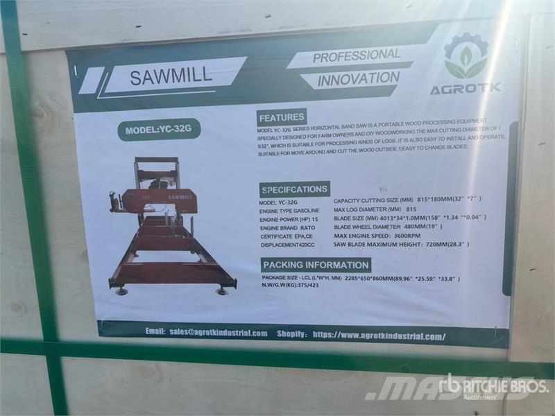 AGT YC32-G Portable Sawmill (Unused) Sawmills