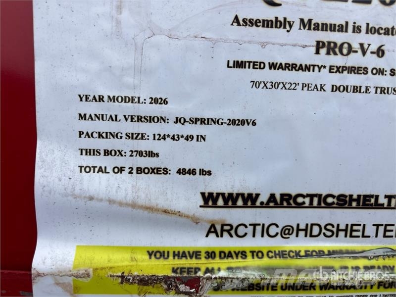 Arctic Shelter 30 ft x 70 ft Double Truss Storage Building (Unuse المباني الإطار الصلب