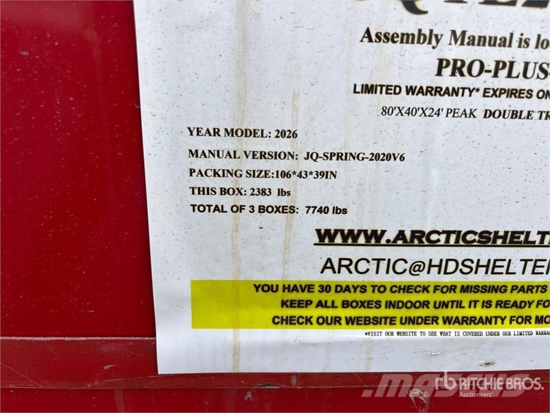 Arctic Shelter 40 ft x 80 ft Double Truss Storage Building (Unuse المباني الإطار الصلب
