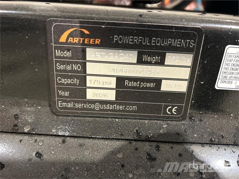 Arteer ART-GAC40 14.5 cfm Skid-Mounted 40 gal Air Compres Compressors