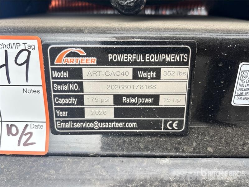 Arteer ART-GAC40 14.5 cfm Skid-Mounted 40 gal Air Compres Kompressorit
