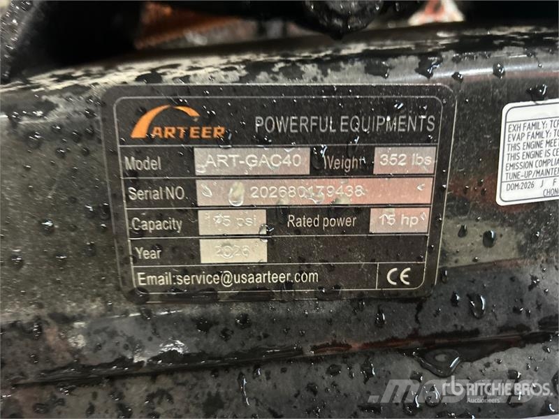 Arteer ART-GAC40 14.5 cfm Skid-Mounted 40 gal Air Compres Compressors