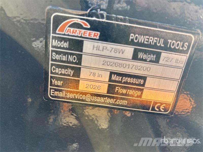 Arteer HLP-78W 78 In Hydraulic Skid Steer Landplane (Unus Schwere Eggen