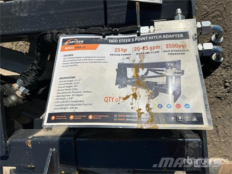 Arteer PHA-2C-3 Skid Steer 3-Point Adapter Drugi deli