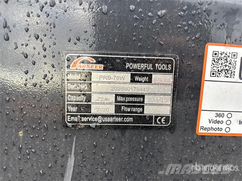 Arteer PRB-78W 78 in Power Rake Skid Steer Bucket (Unused バケット