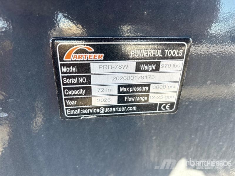 Arteer PRB-78W 78 In Power Rake Skid Steer Bucket (Unused دلاء