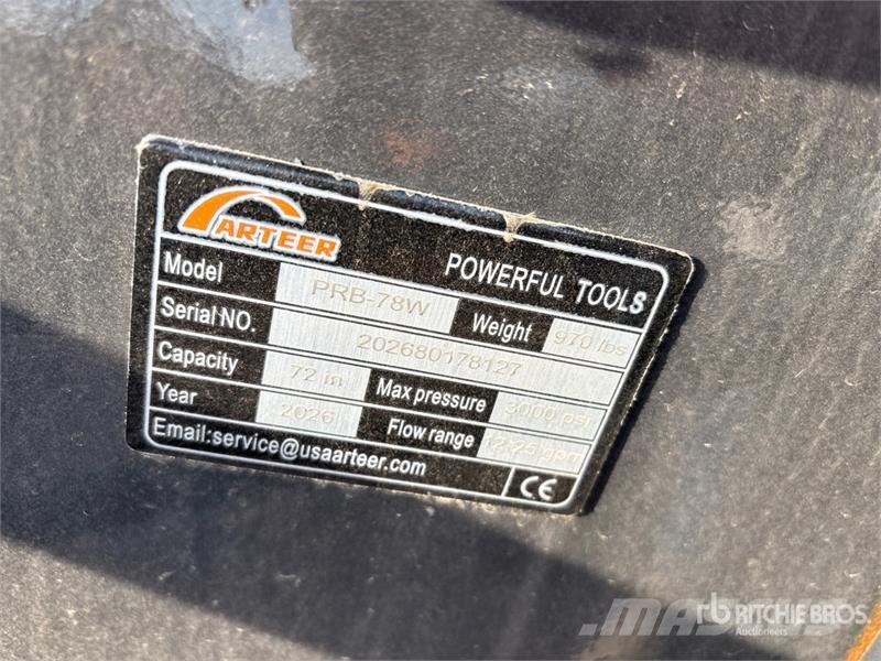 Arteer PRB-78W 78 In Power Rake Skid Steer Bucket (Unused دلاء