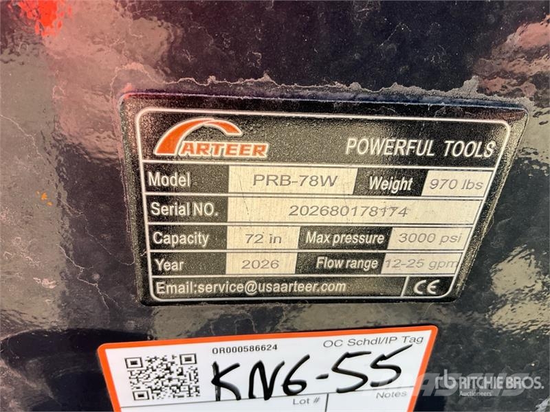Arteer PRB-78W 78 In Power Rake Skid Steer Bucket (Unused دلاء