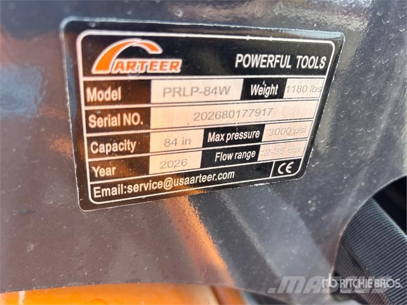 Arteer PRLP-84W 84 in Power Rake Skid Steer Landplane (Un Sladdar