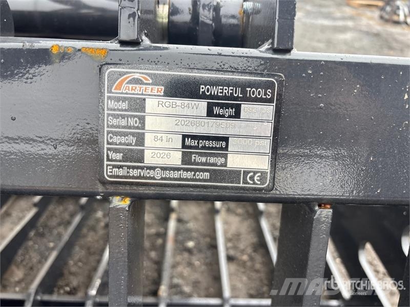 Arteer RGB-84W 84 in Rock Skid Steer Grapple Bucket (Unus 집게