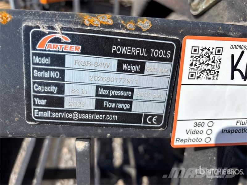 Arteer RGB-84W 84 in Skid Steer Grapple Bucket (Unused) Pinzas