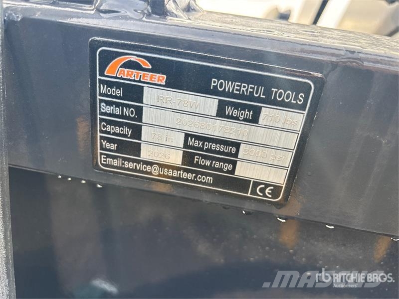 Arteer RR-78W 78 in Skid Steer Root Rake (Unused) Ranghinatori