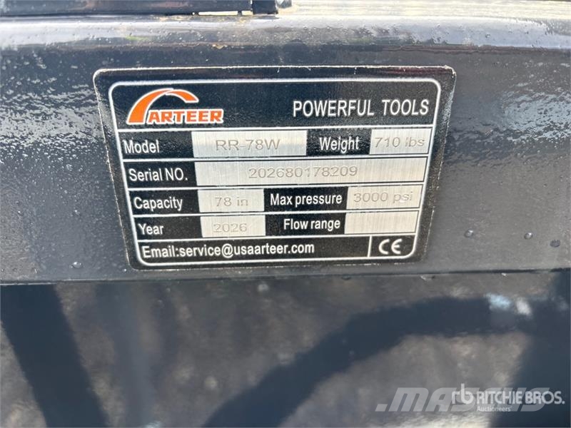 Arteer RR-78W 78 in Skid Steer Root Rake (Unused) Ranghinatori