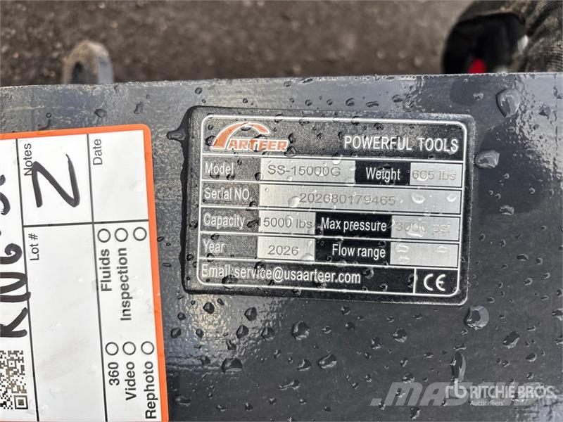 Arteer SS-15000G 15000 lb Skid Steer Logging Winch (Unuse Други компоненти