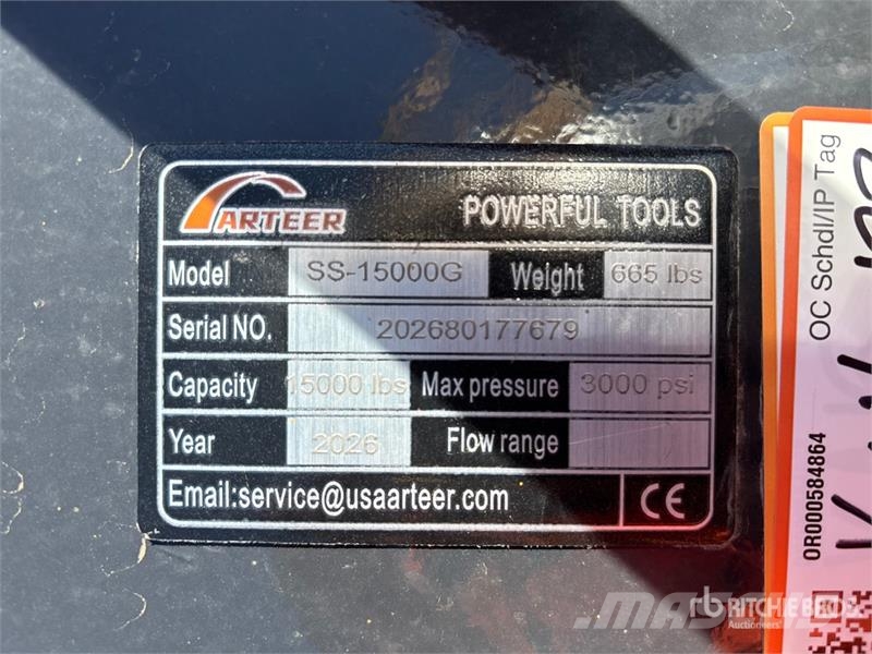 Arteer SS-15000G 15000 lb Skid Steer Logging Winch (Unuse Outros componentes