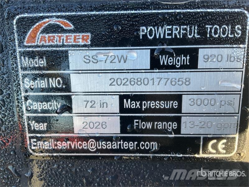 Arteer SS-72W 72 in Skid Steer Sweeper (Unused) Kefék