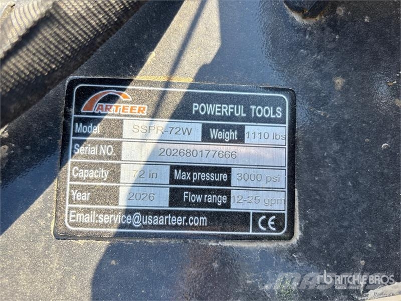 Arteer SSPR-72W 72 in Skid Steer Power Rake (Unused) Obračalniki in zgrabljalniki