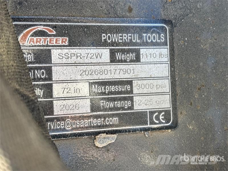 Arteer SSPR-72W 72 in Skid Steer Power Rake (Unused) Obračalniki in zgrabljalniki