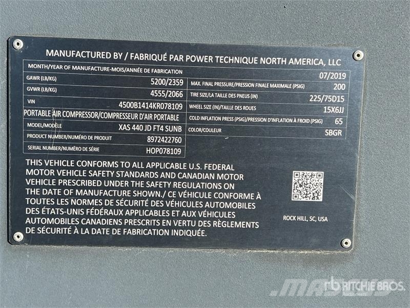 Atlas COPC XAS440JD8T4F Mobile Air Compressor Kompresori