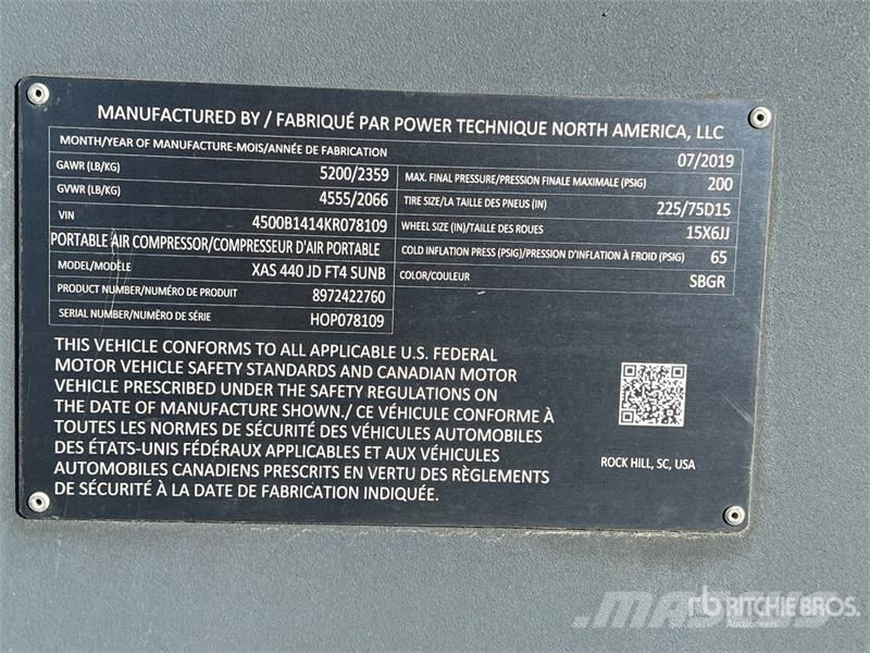 Atlas COPC XAS440JD8T4F Mobile Air Compressor Kompresori