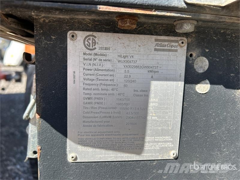 Atlas Copco HiLight V4 5.5 W Light Tower Lichtmasten
