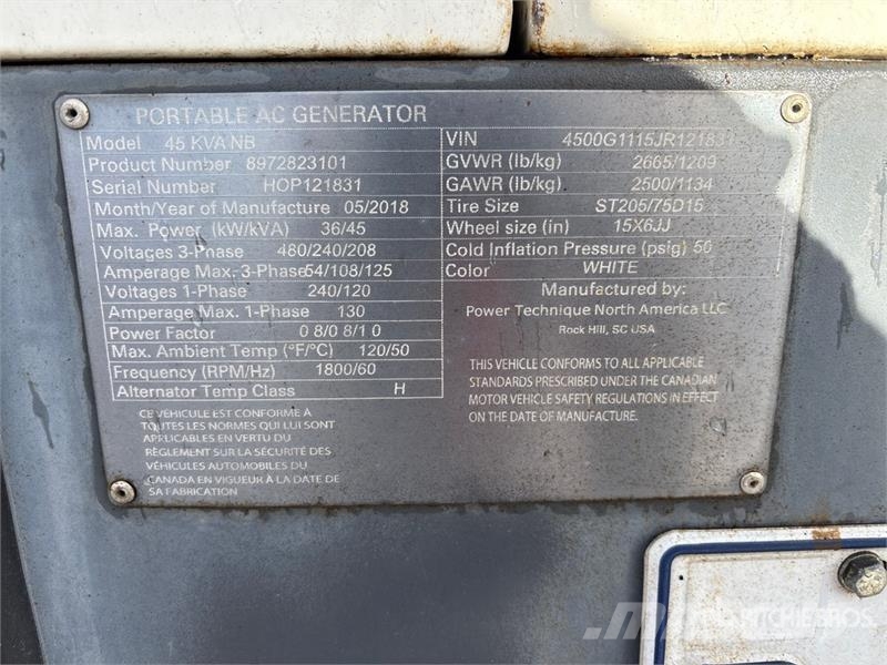 Atlas Copco QAS45 45 kVA Mobile Generator Set (Inoperable) Dízel áramfejlesztők