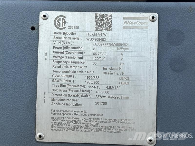 Atlas Copco V4 Πύργοι προβολέων