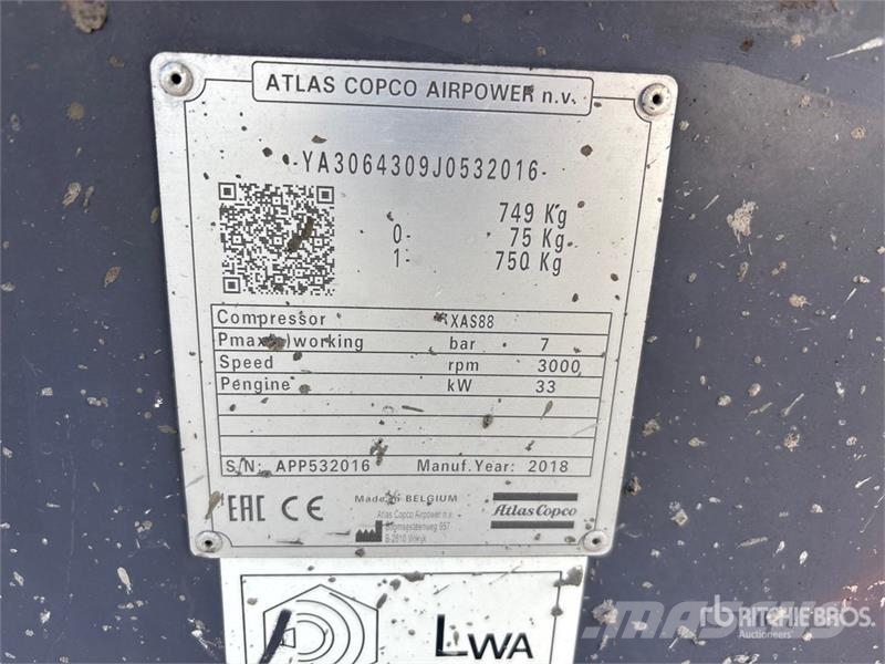 Atlas Copco XAS 88 Mobile Air Compressor Kompresszorok