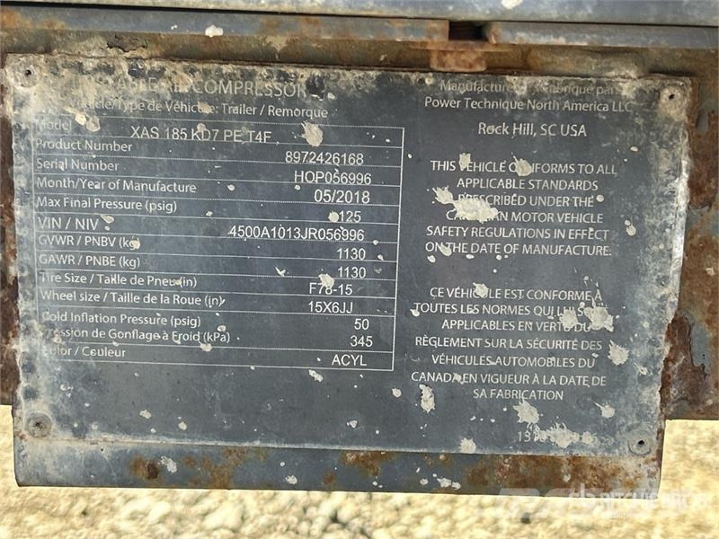 Atlas Copco XAS185 KD7 PE T4F Mobile Air Compressor Kompresszorok