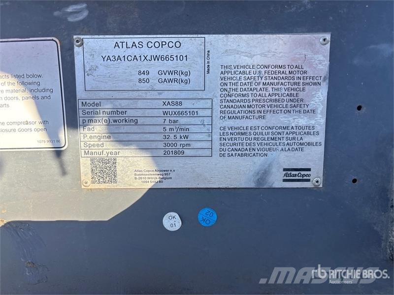Atlas Copco XAS88 Air Compressor Компресори
