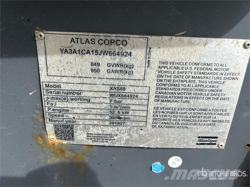 Atlas Copco XAS88 Mobile Air Compressor Kompresszorok