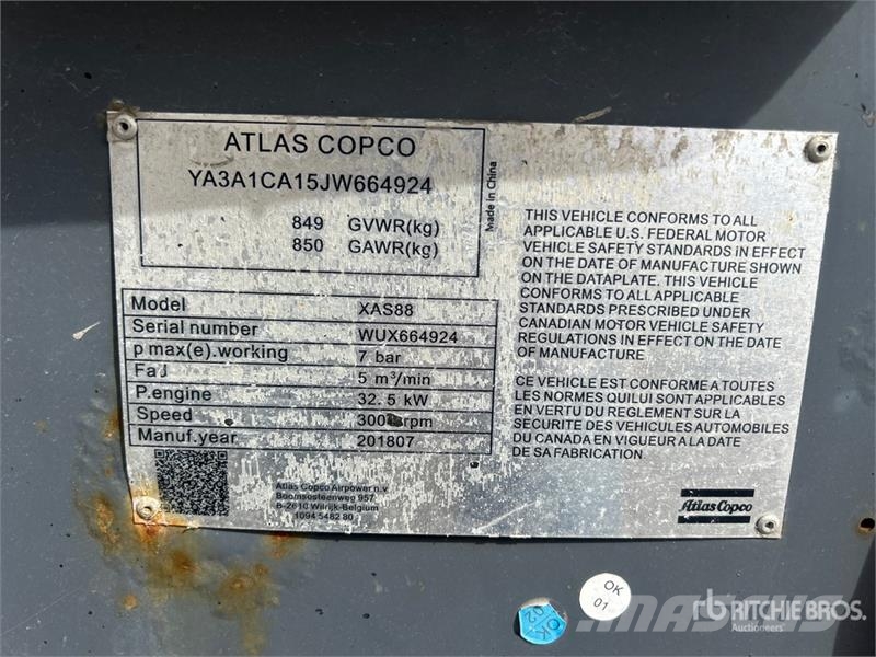 Atlas Copco XAS88 Mobile Air Compressor Kompresszorok