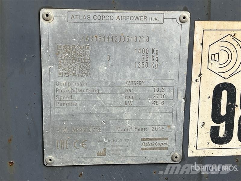 Atlas Copco XATS 250 KD8 Air Compressor Kompresorji