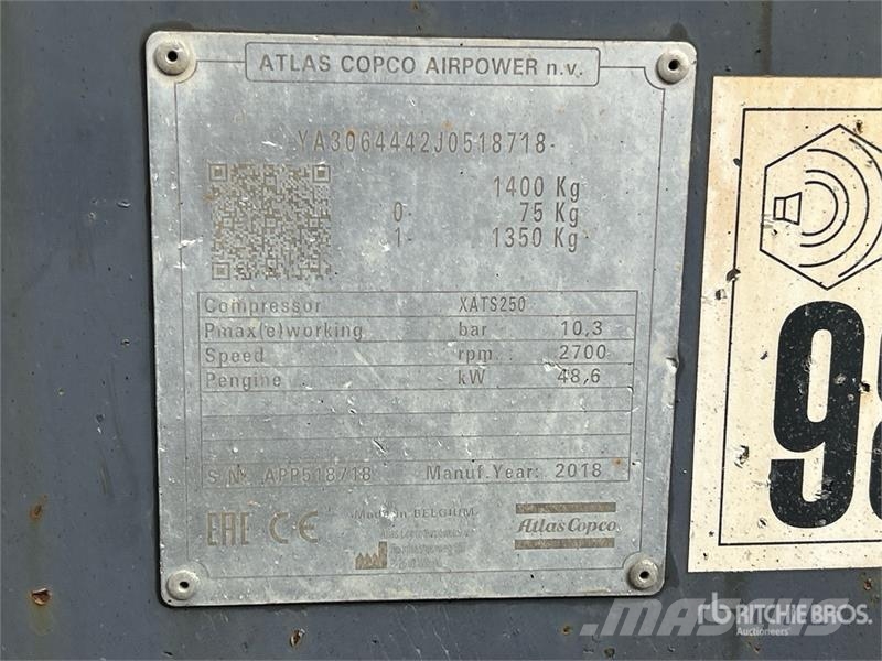Atlas Copco XATS 250 KD8 Air Compressor Kompresorji