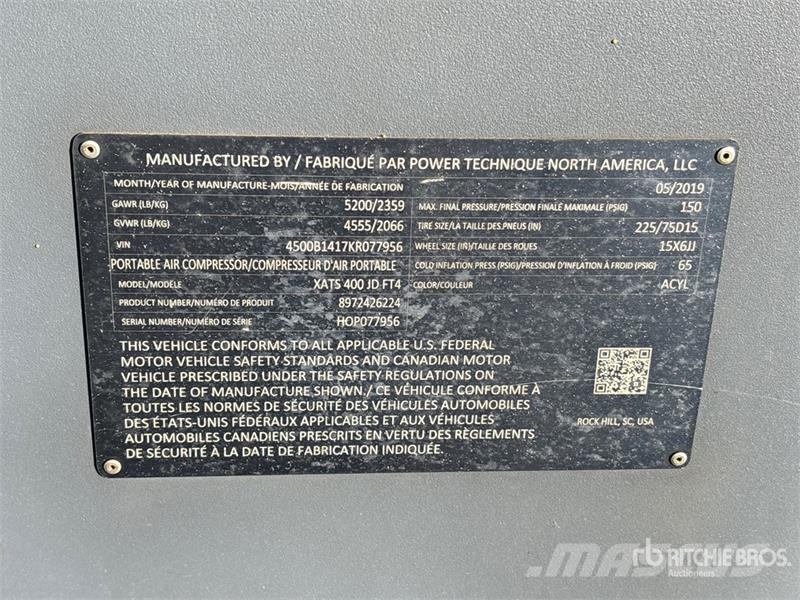 Atlas Copco XATS400JDFT4 Mobile Air Compressor コンプレッサー