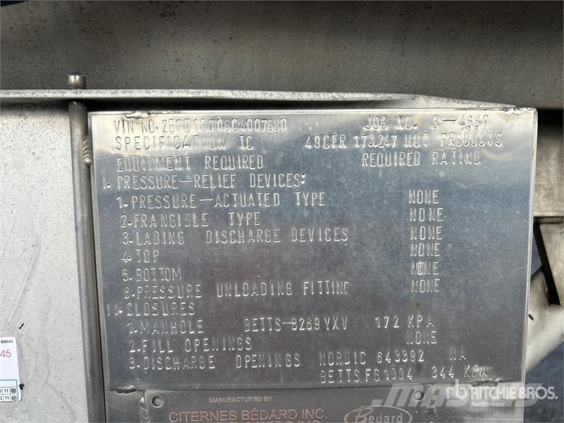 Bedard 46000 46000 L Quad/A Tanker Trailer Tanktrailere