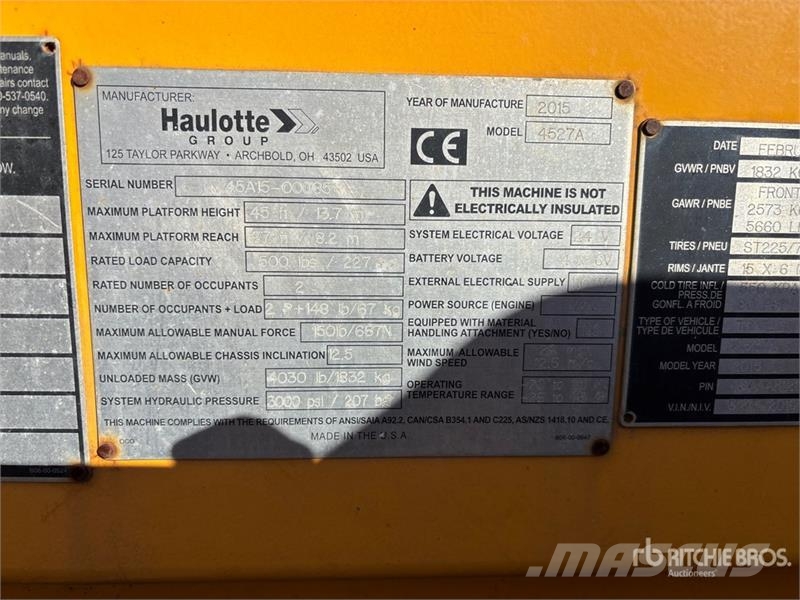 Bil-Jax 4527A Electric Towable Lift Piattaforme aeree su rimorchio
