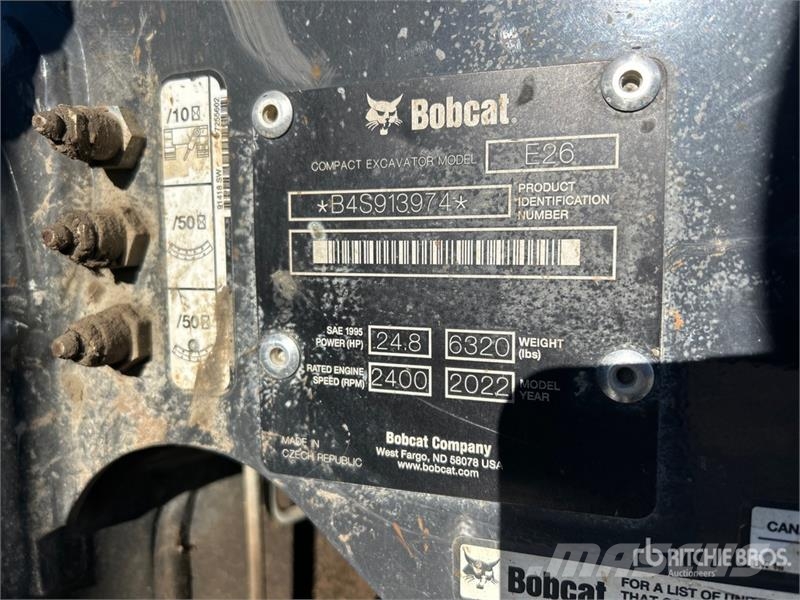 Bobcat E26 小型挖土機/掘鑿機<7t(小型挖掘機)