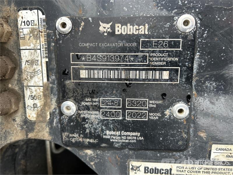 Bobcat E26 Mini excavators < 7t