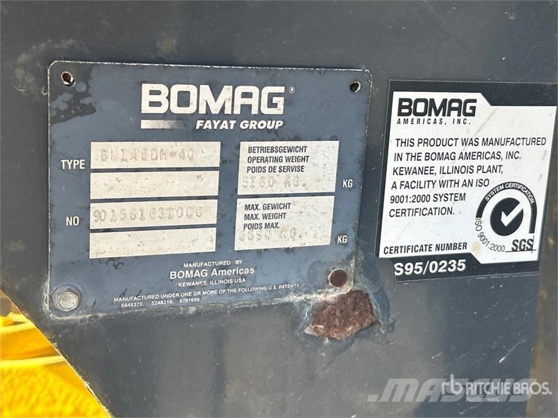 Bomag BW145DH-40 Smooth Drum Compactor Vienvalča grunts veltņi