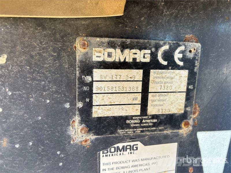 Bomag BW177D3 Smooth Drum Compactor (Inoperable) Грунтові котки