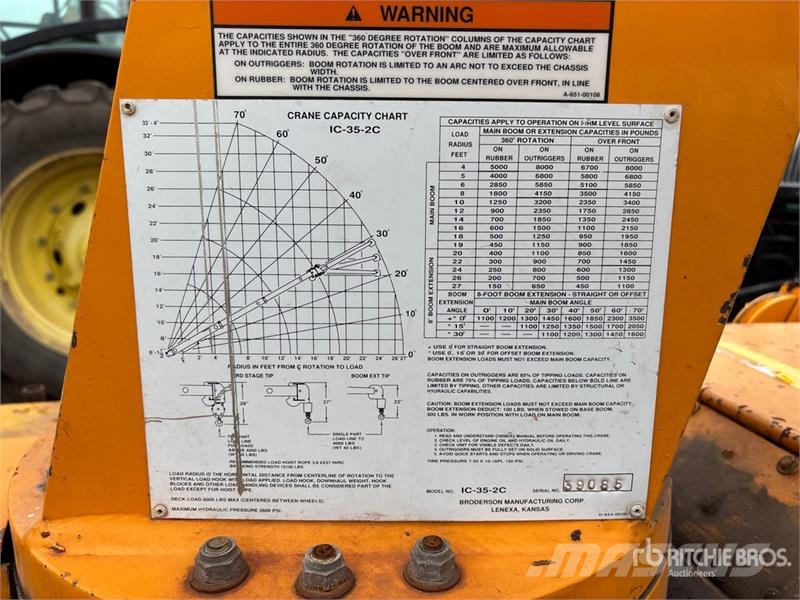 Broderson IC-35-2C 8000 lb 4x2 Carry Deck Crane Other cranes