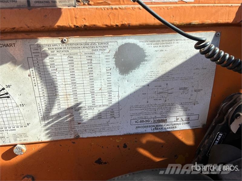 Broderson IC-80-3G 18000 lb 4x4 Carry Deck Crane Otras máquinas de elevación