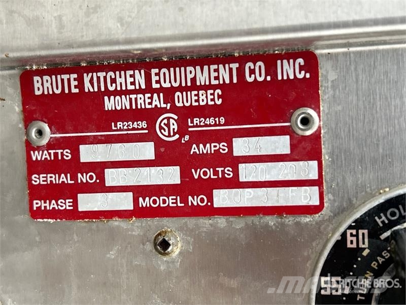 Brute BOP3EFB Industrial Oven Industrial Oven Other components