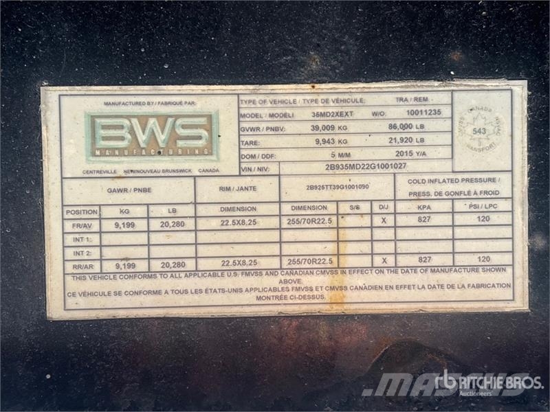 BWS-EZ 35MX2X T/A Extendable Lowboy Trailer Pranchas / Carrega-tudo