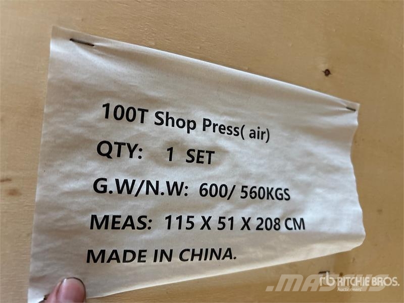BYT ASPSS100 100T Air Shop Press (Unused) Andre komponenter