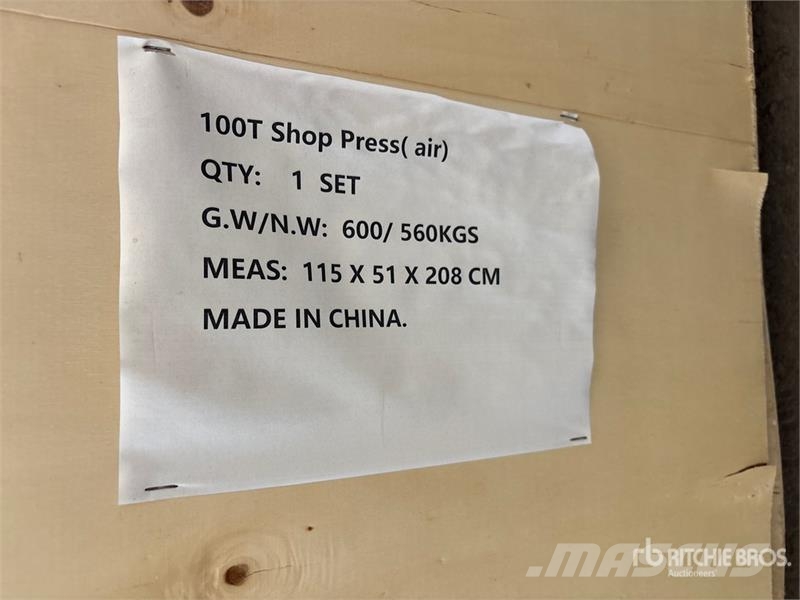 BYT ASPSS100 100T Air Shop Press (Unused) Andre komponenter