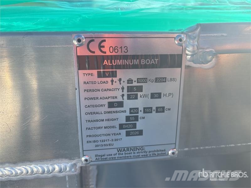 BYT YCFB14 14 ft 14 ft Aluminum Fishing Boat (Unus munkacsónakok/uszályok