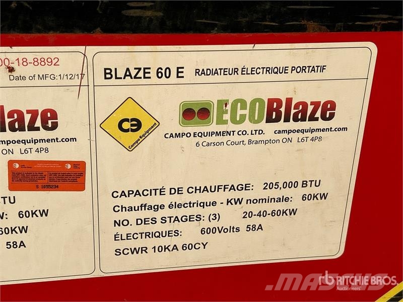 Campo EB60E 205000 BTU Space Heater معدات التسخين والإذابة