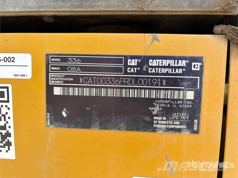 CAT 336 Tracked Excavator Gravemaskiner på larvebånd